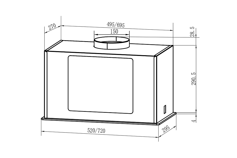 Встраиваемая вытяжка Oasis UD-60WG белая