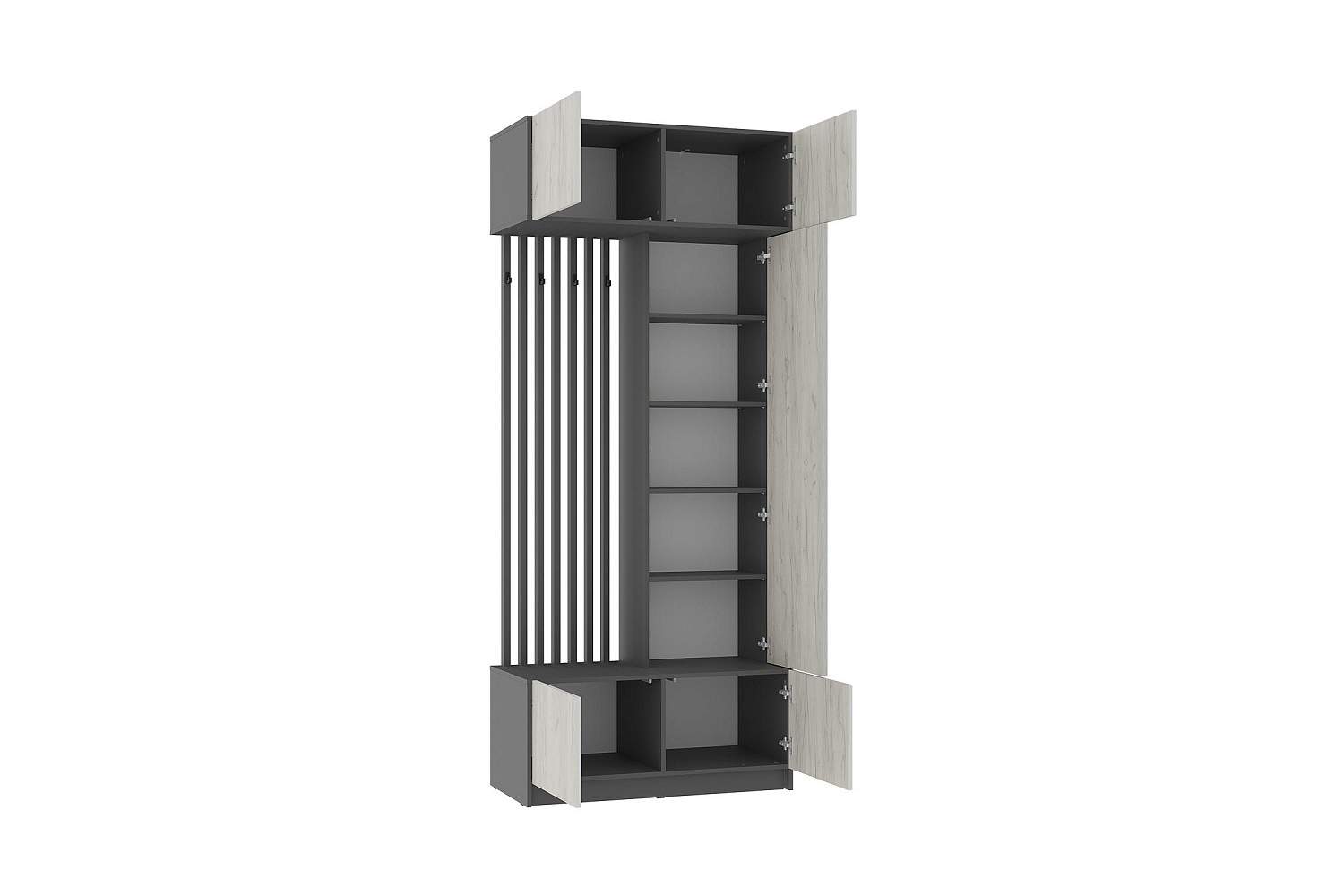 Прихожая Багира графит / крафт белый