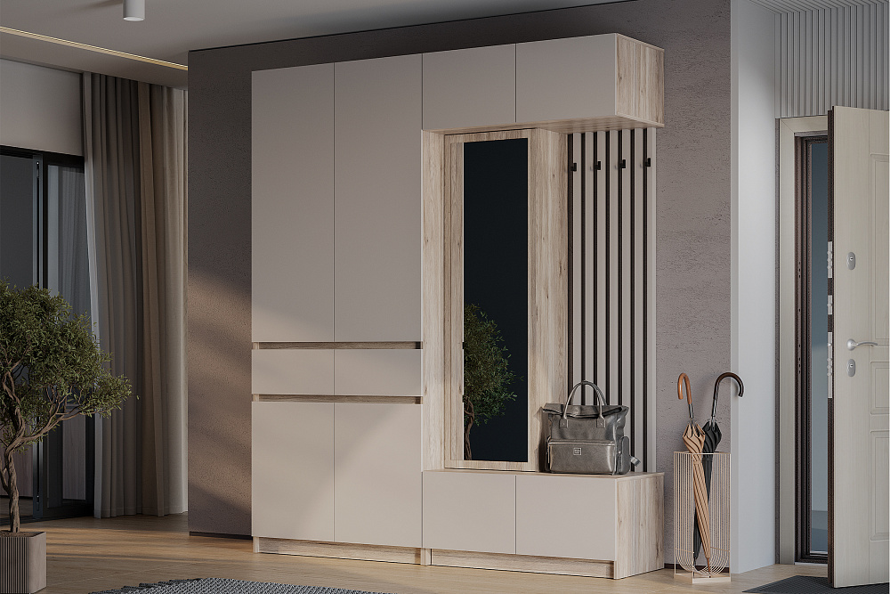 Прихожая Багира дуб смоки / кашемир