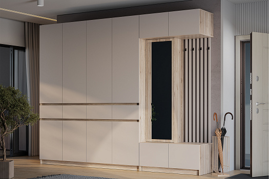 Модульная прихожая Багира дуб смоки / кашемир