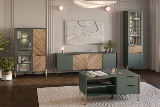 Гостиная Siena №2 дымчатый зеленый / дуб вотан