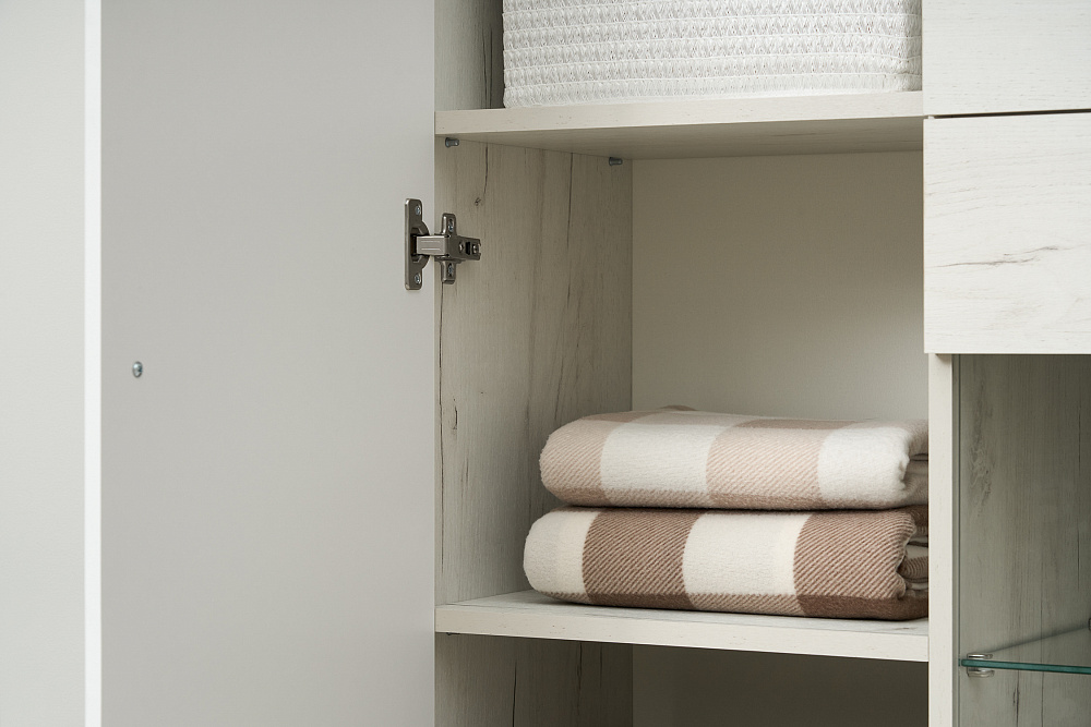 Стенка Сафари дуб крафт белый / матовый белый софт        