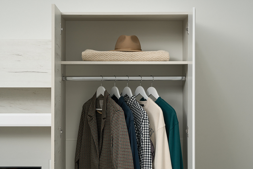 Стенка Сафари дуб крафт белый / матовый белый софт        