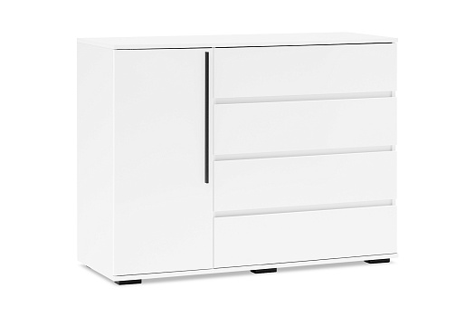 Комод Норд белый / белый глянец холодный