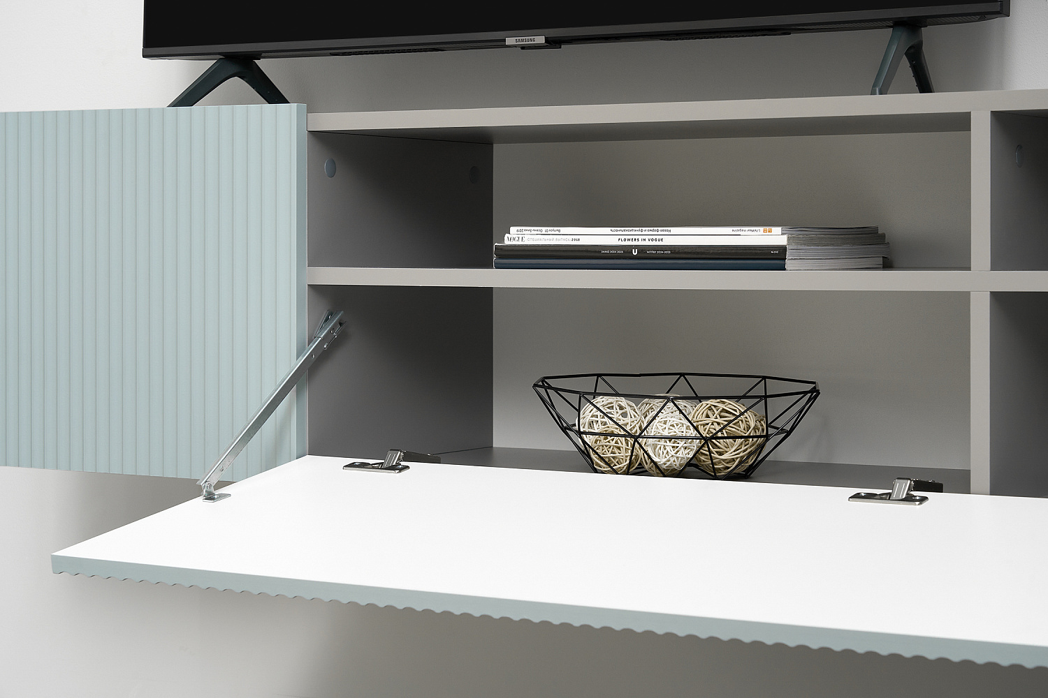 Стенка Сканди серый шифер / грин грей софт  