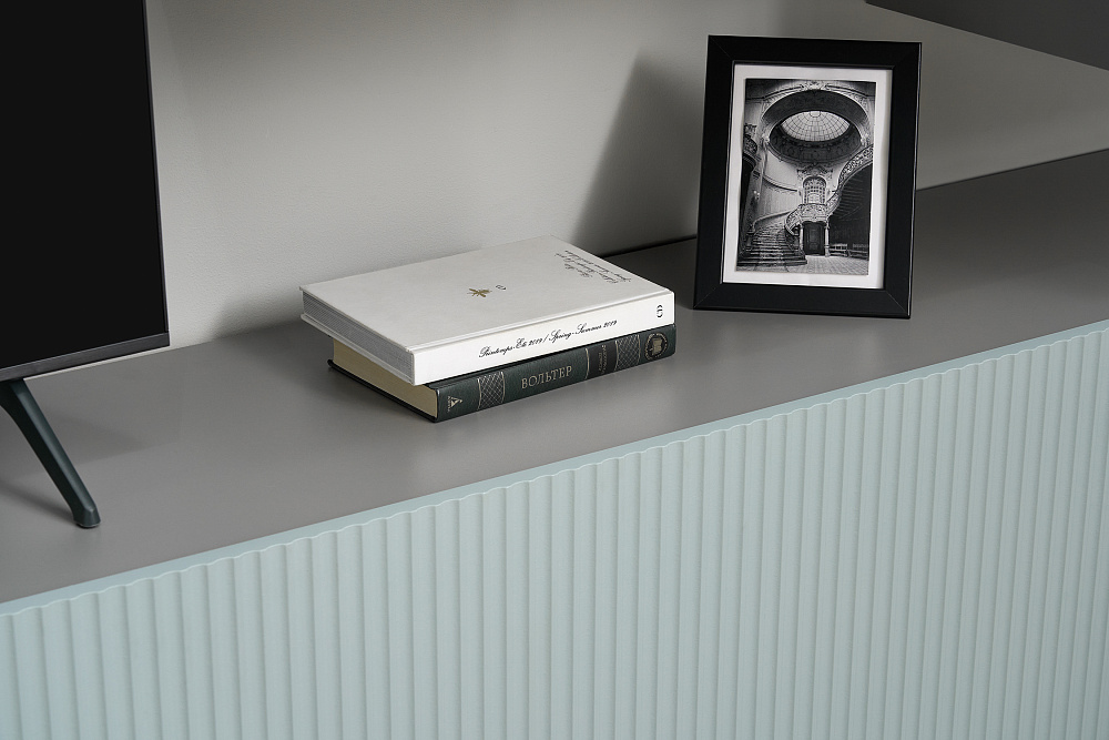 Стенка Сканди серый шифер / грин грей софт  