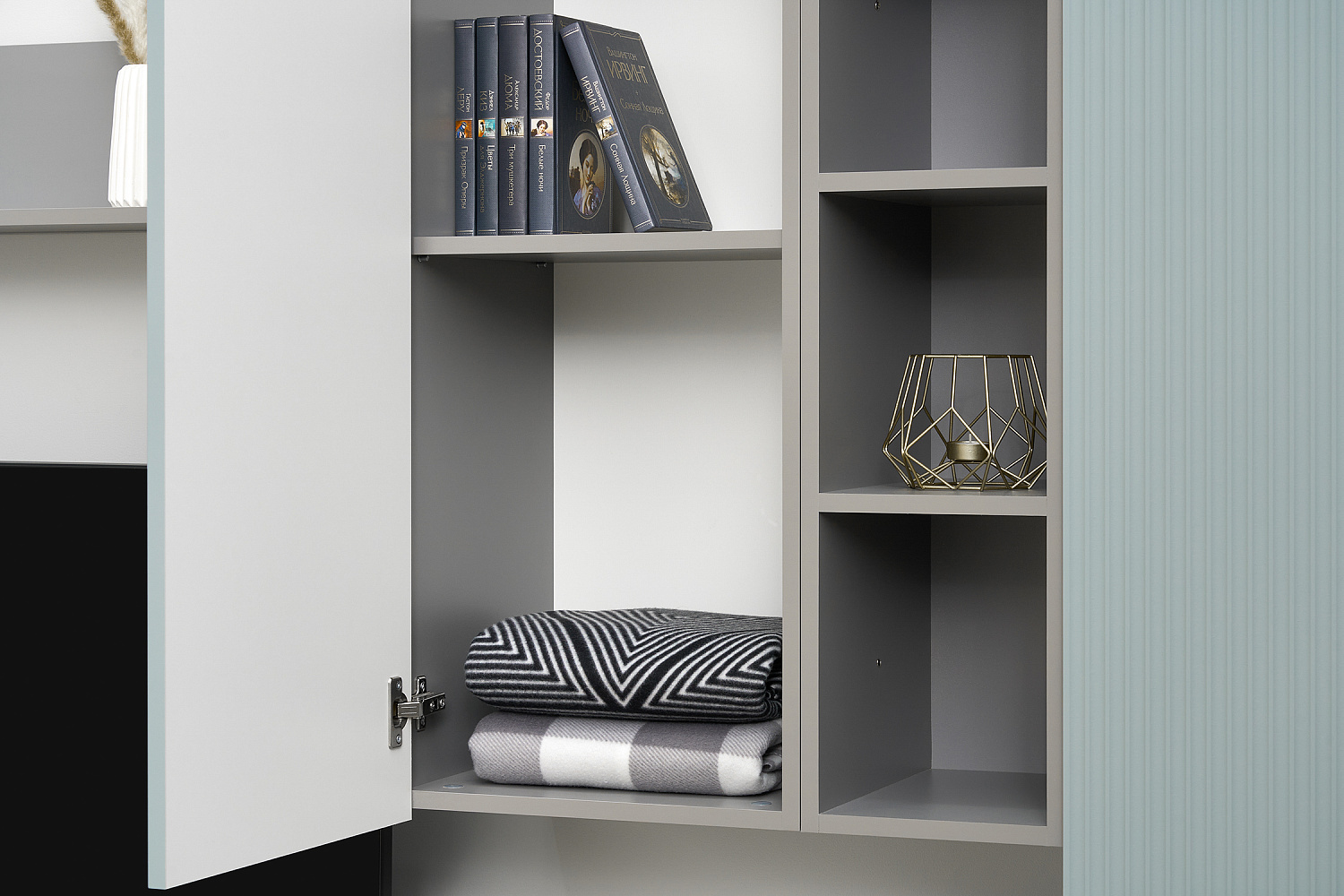 Стенка Сканди серый шифер / грин грей софт  