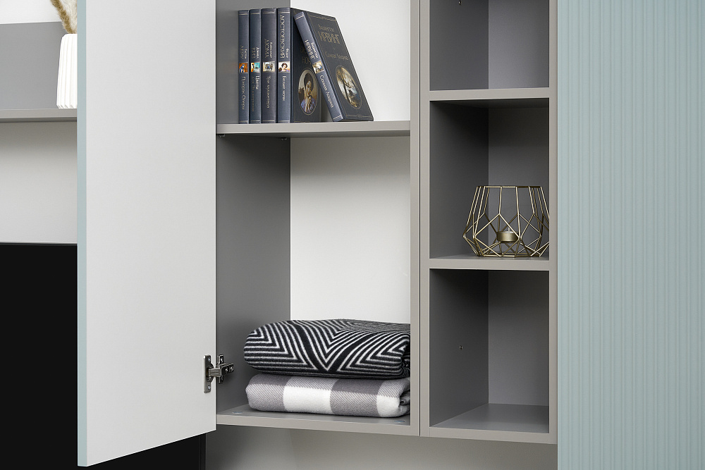 Стенка Сканди серый шифер / грин грей софт  