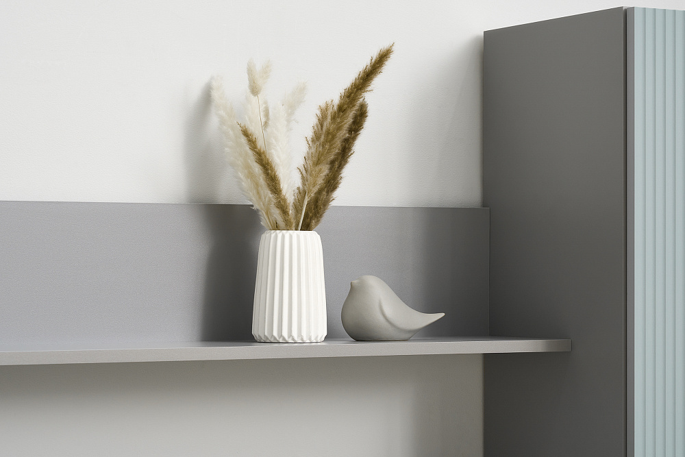 Стенка Сканди серый шифер / грин грей софт  