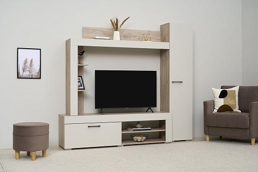 Гостиная Николь дуб крафт серый / софт айвори