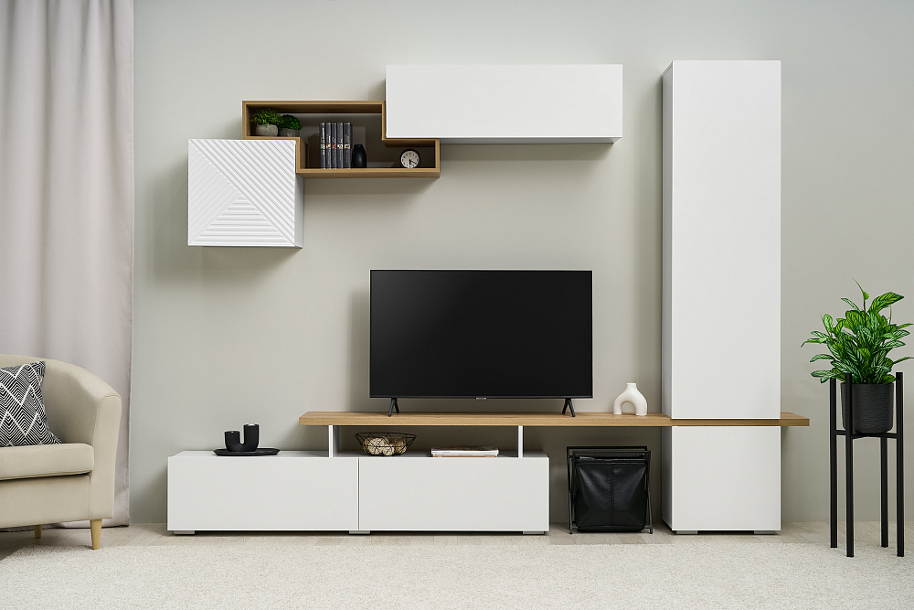 Стенка SkyFree белый / дуб крафт золотой