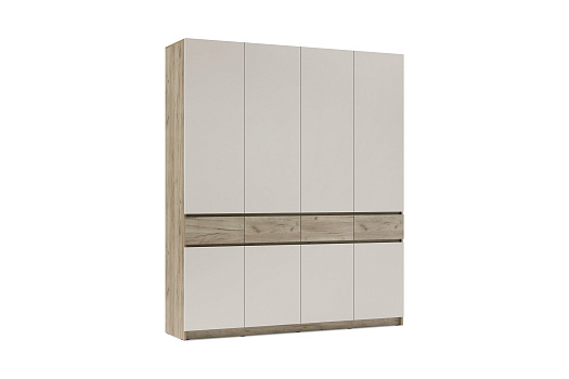Шкаф 4-х створчатый Бостон дуб крафт серый / кашемир