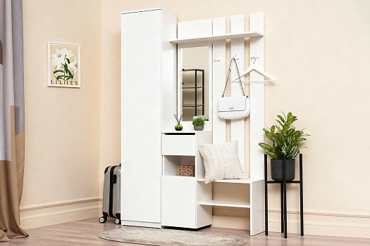 Прихожая Эккервуд Миди белый текстурный