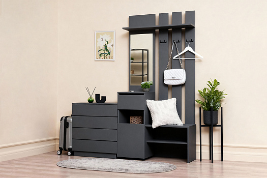 Прихожая Эккервуд Мини графит серый