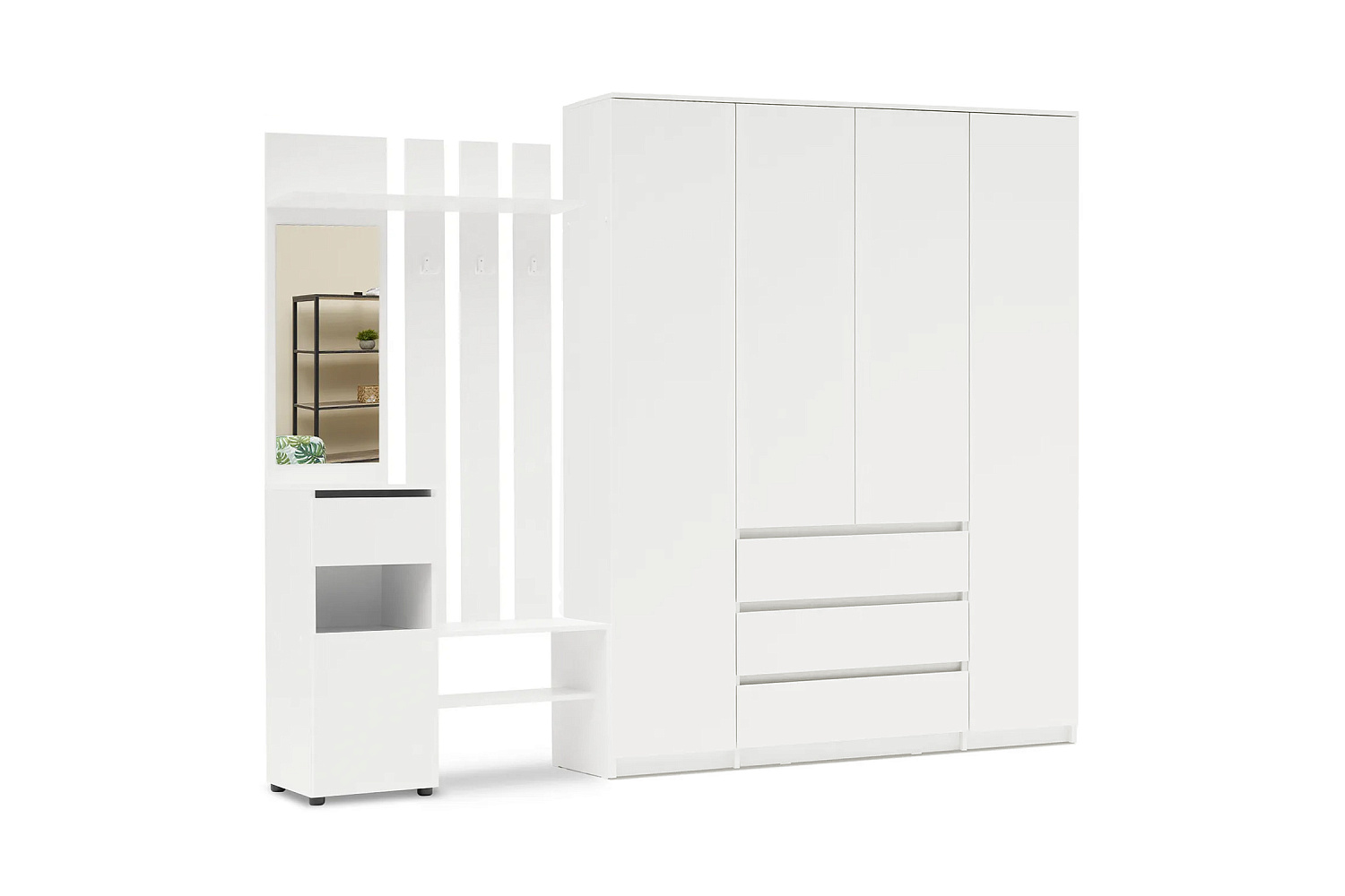 Прихожая Эккервуд Спейс белый текстурный