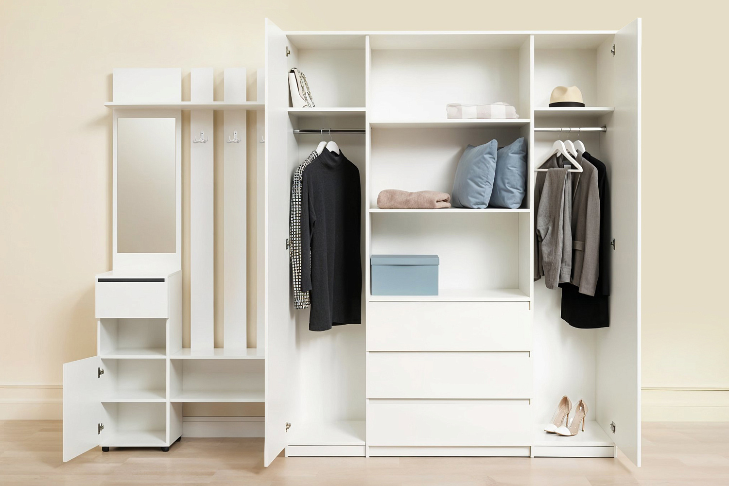 Прихожая Эккервуд Спейс белый текстурный