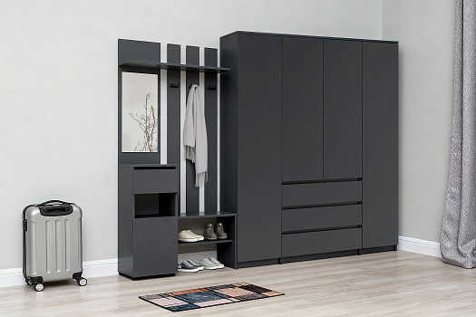 Прихожая Эккервуд Спейс графит серый