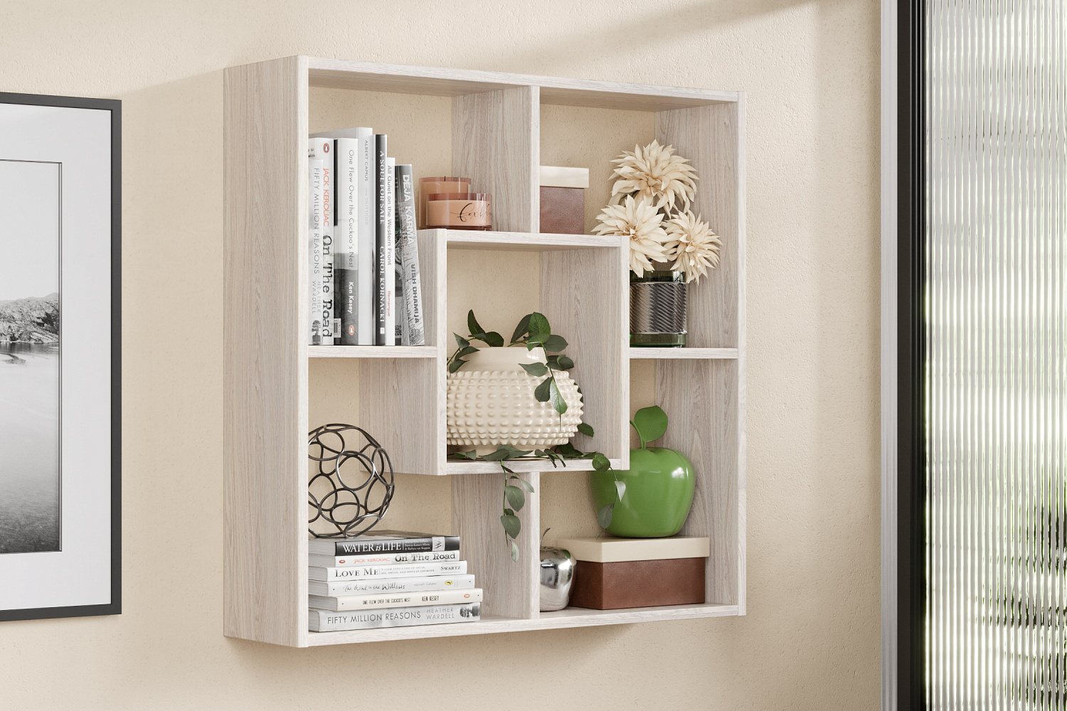 Полка навесная Классика 04 ясень анкор светлый