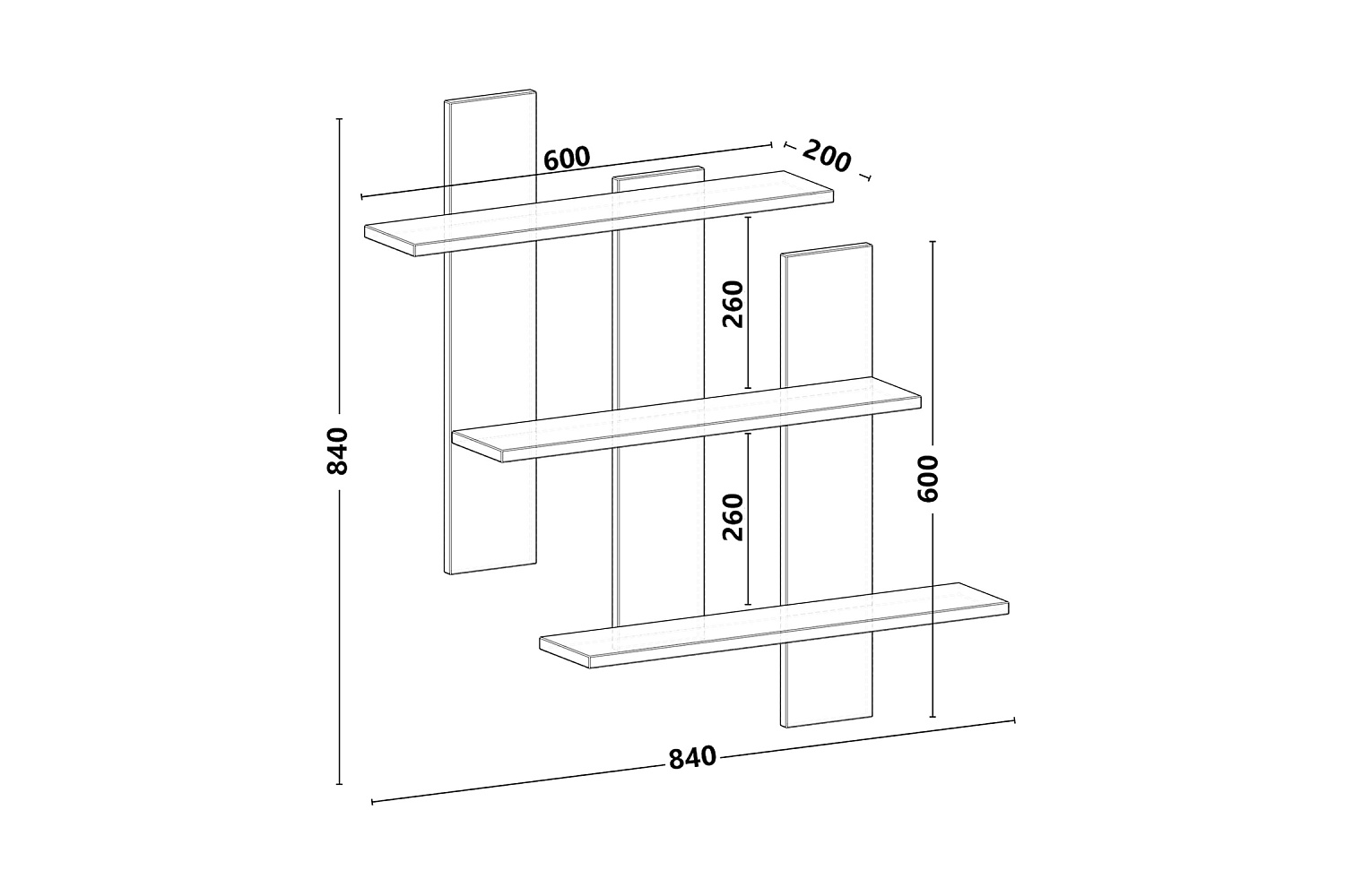 Полка навесная Классика 07 венге