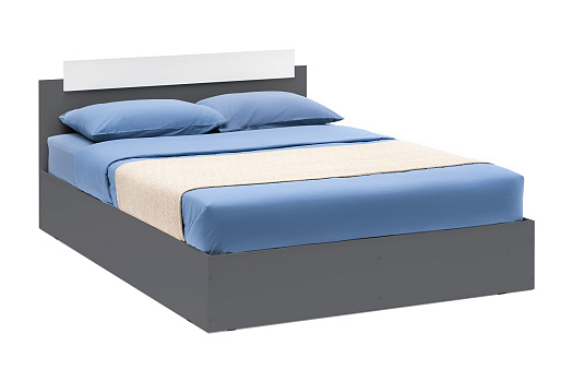 Кровать двуспальная Эко графит / белый