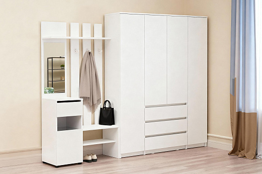 Прихожая Эккервуд Спейс белый текстурный