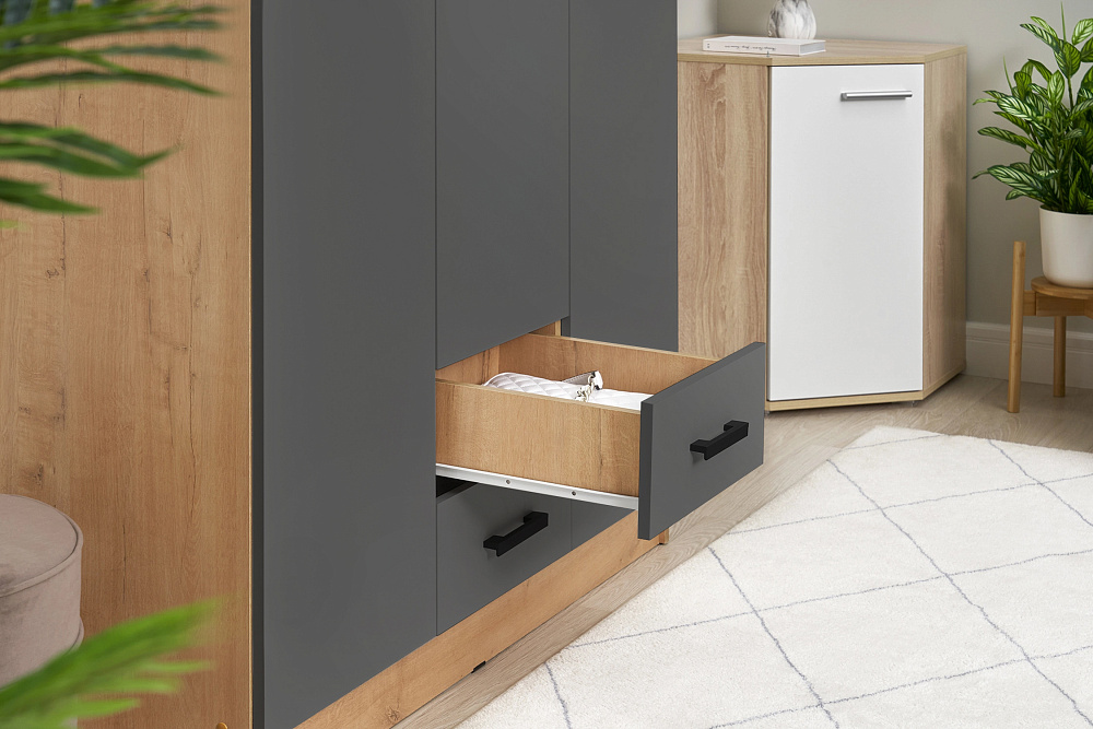 Шкаф Трио дуб вотан / графит