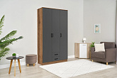 Шкаф Трио дуб делано / графит