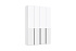 Шкаф 4-х створчатый Марвэл белый / браш вайт
