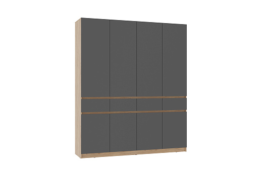 Шкаф 4-х створчатый Багира дуб крафт / графит