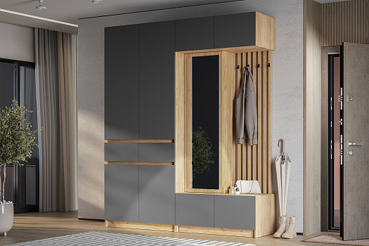 Прихожая Багира №2 дуб крафт / графит