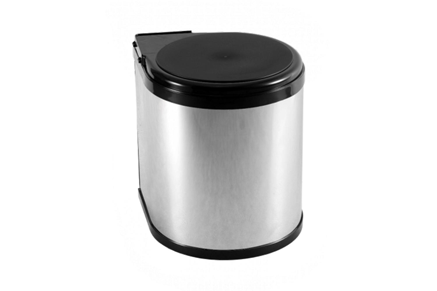 Мусорный контейнер AKS 14LT с откидной крышкой хром / черный