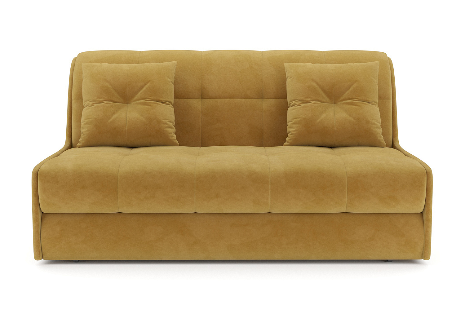 Диван аккордеон Барон №2 велюр желтый