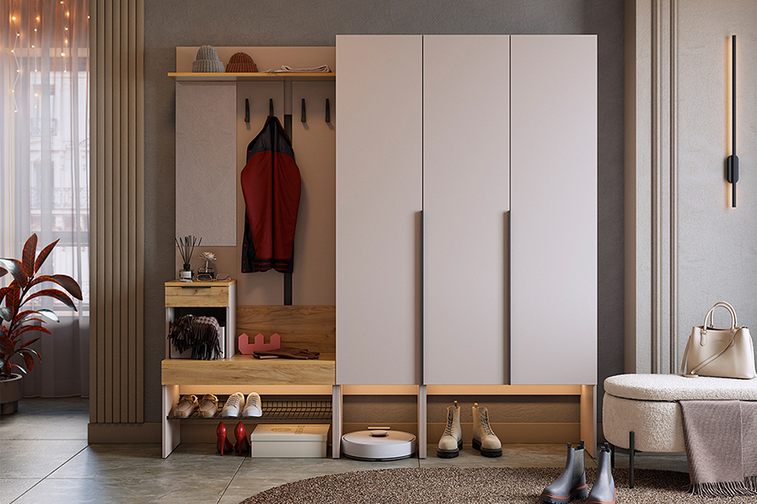 Модульная прихожая Баско кашемир