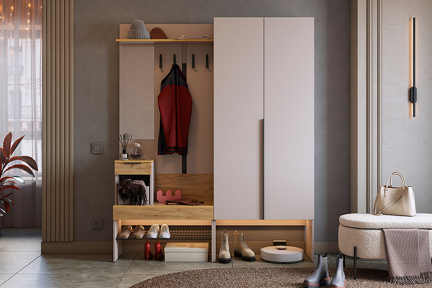 Модульная прихожая Баско кашемир