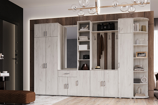 Модульная прихожая Ева New дуб крафт белый