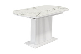 Стол раздвижной Адажио белый / белый мрамор