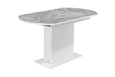 Стол раздвижной Адажио белый / серый мрамор