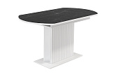 Стол раздвижной Адажио белый / черный мрамор