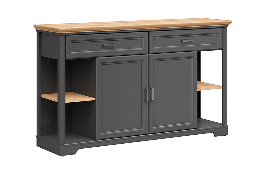 Комод с 2-мя дверцами и 2-мя ящиками Jasmin графит / дуб артизан