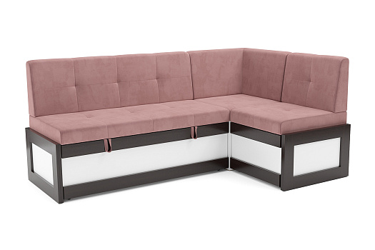 Кухонный угловой диван дельфин Нотис розовый