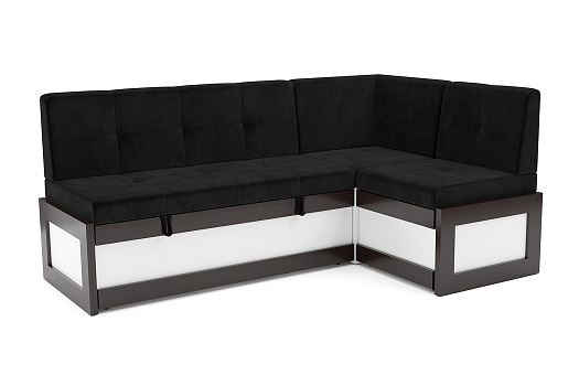Кухонный угловой диван дельфин Нотис черный