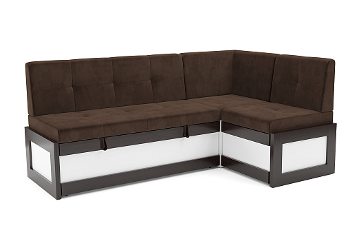 Кухонный угловой диван дельфин Нотис коричневый