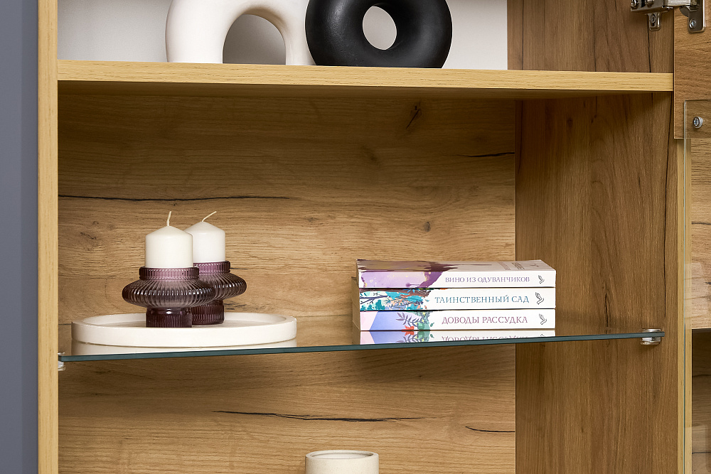 Стенка Сафари дуб крафт золотой / матовый графит софт