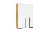 Шкаф 4-х створчатый Марвэл дуб крафт / браш вайт