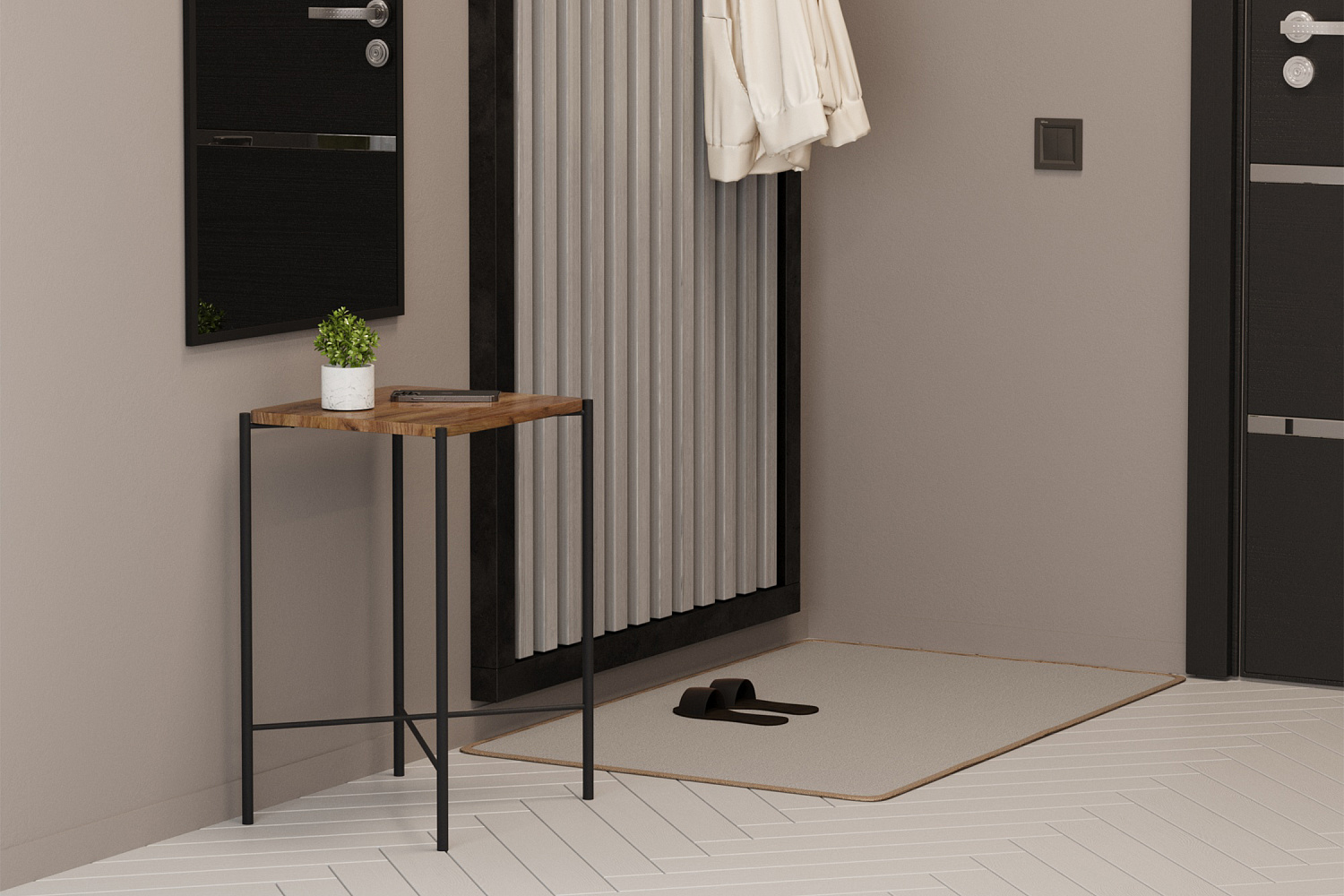 Стол журнальный Лори черный / вяз браун