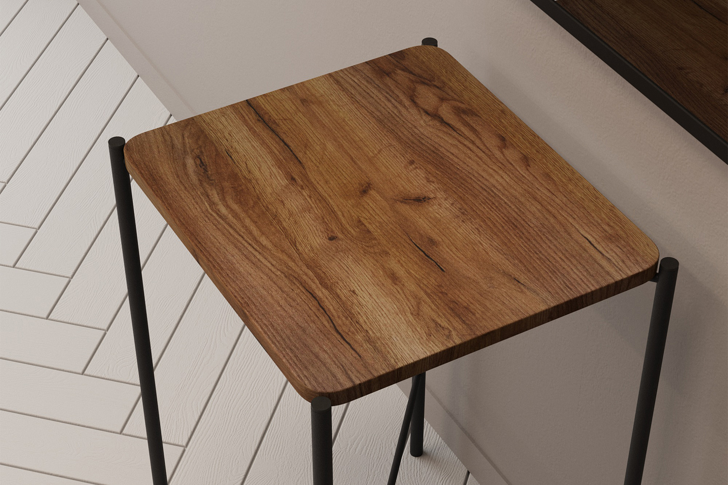 Стол журнальный Лори черный / вяз браун