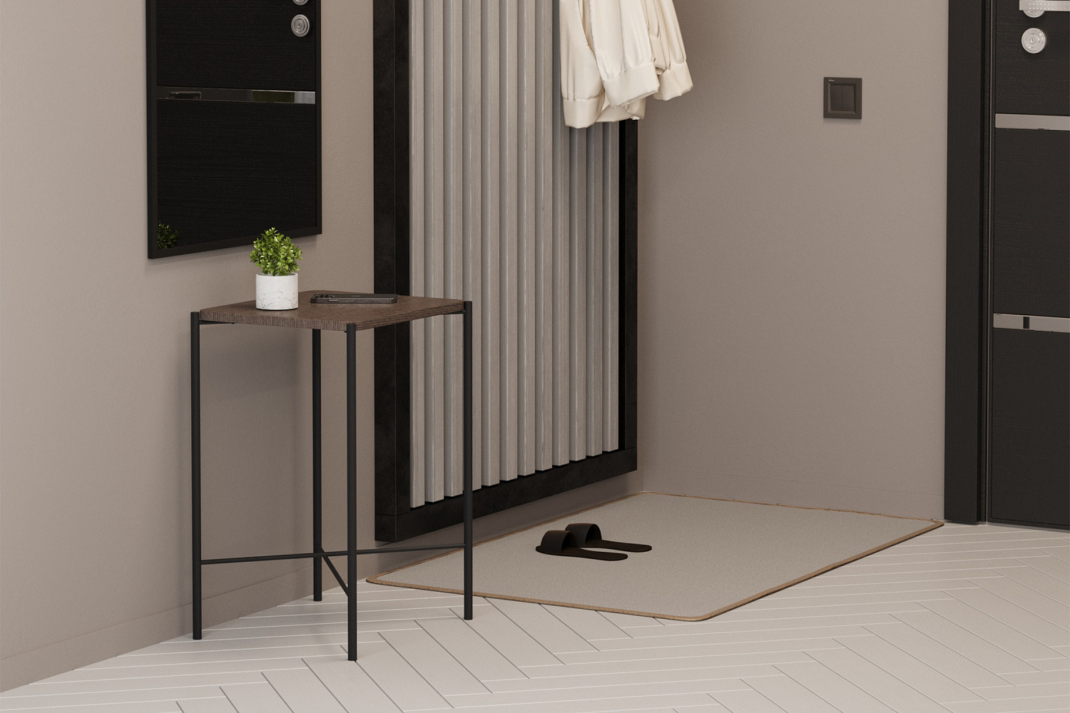 Стол журнальный Лори черный / дуб браун