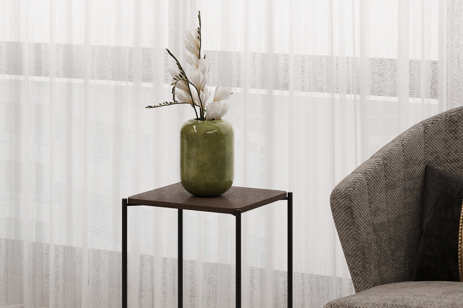 Стол журнальный Лори черный / дуб браун