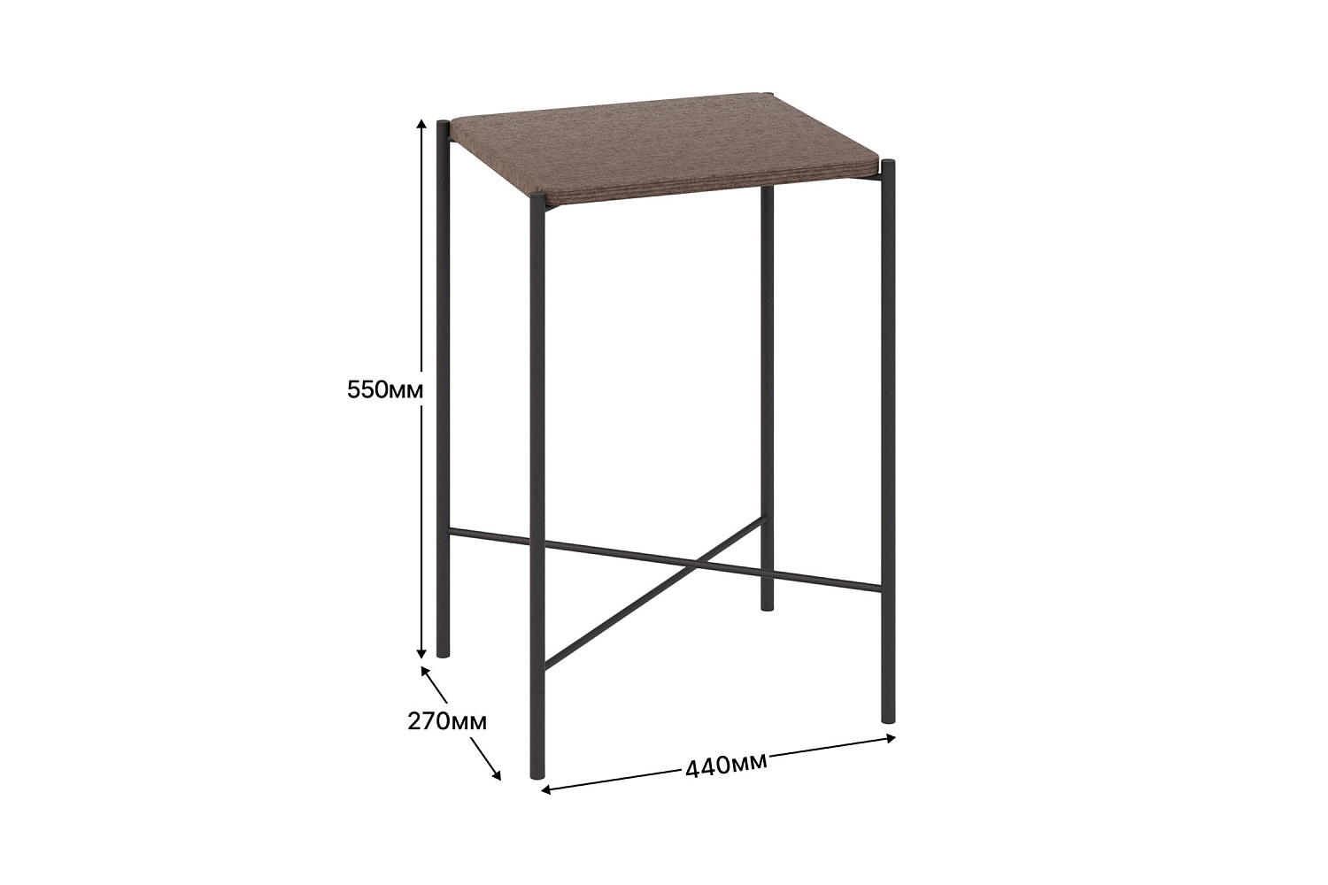 Стол журнальный Лори черный / дуб браун