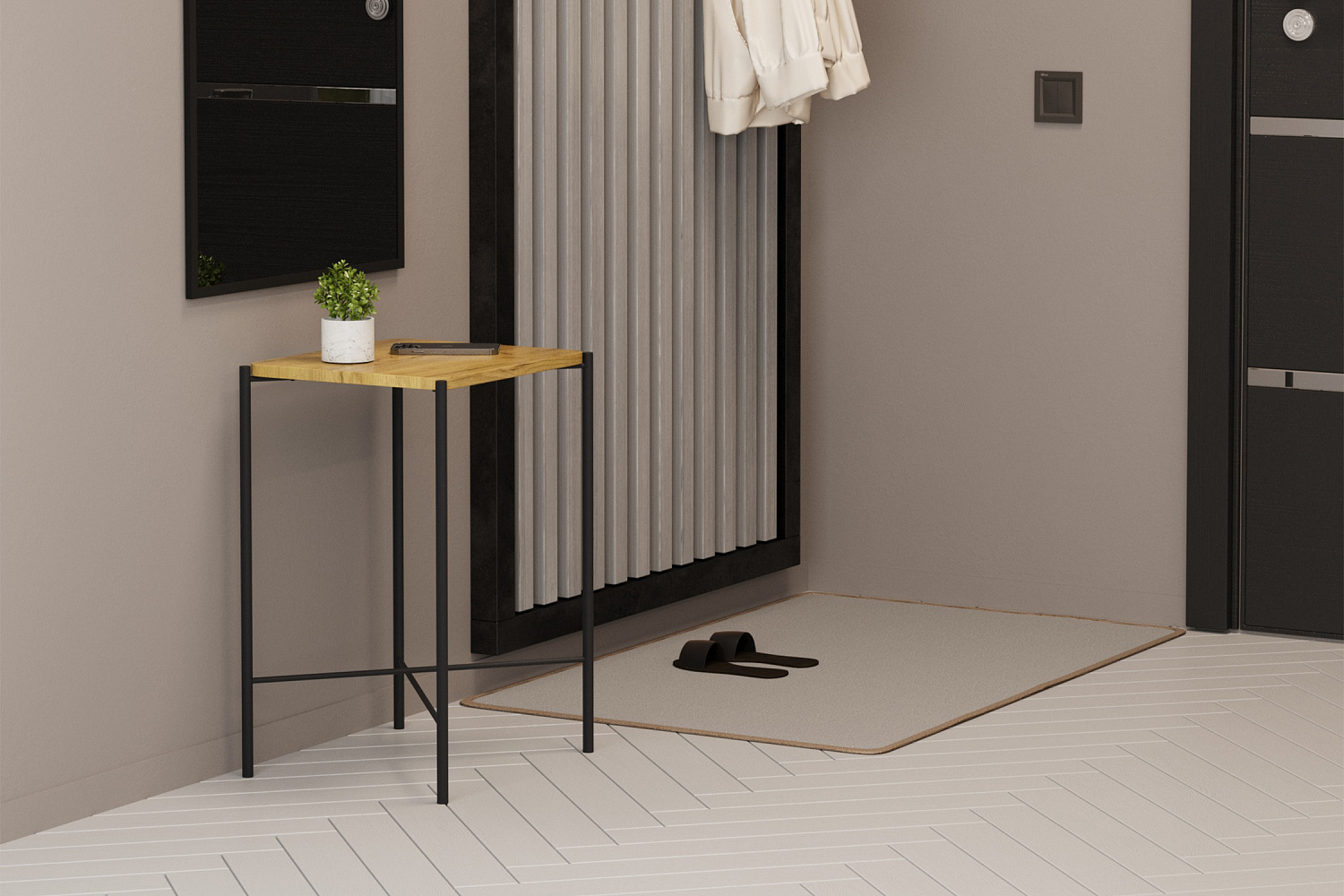 Стол журнальный Лори черный / секвойя крем